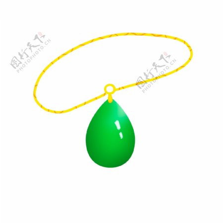 绿色的宝石吊坠插画
