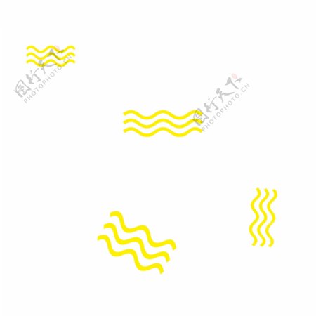 黄色波浪漂浮点缀免抠图