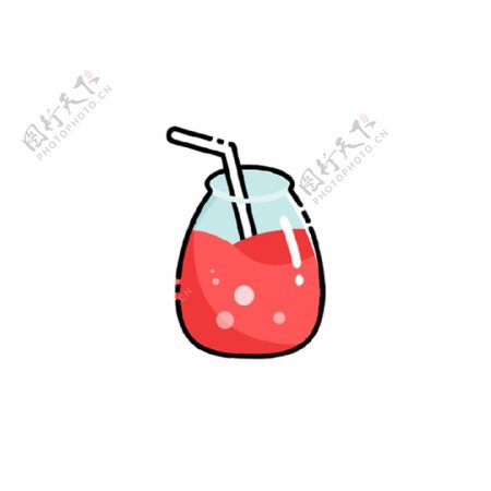 草莓果汁饮料矢量图