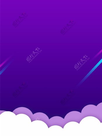 大气梦幻紫色渐变金融广告背景