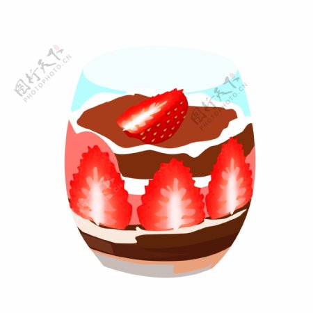 情人节草莓甜点蛋糕插画