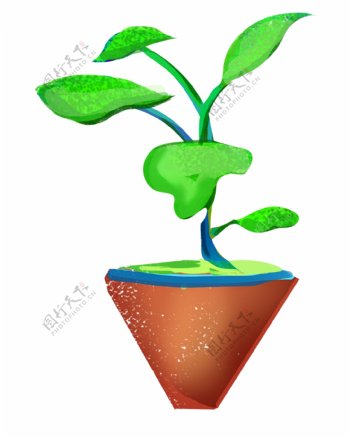 植物叶子卡通插画