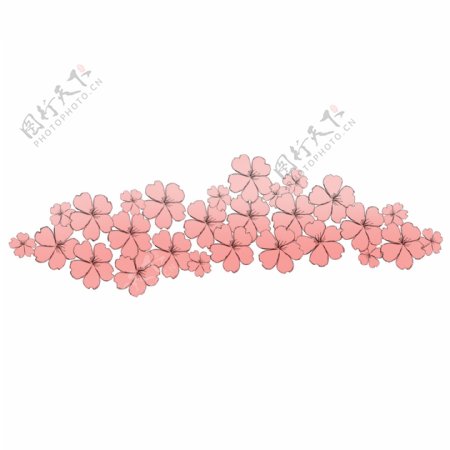 粉色樱花花簇插图