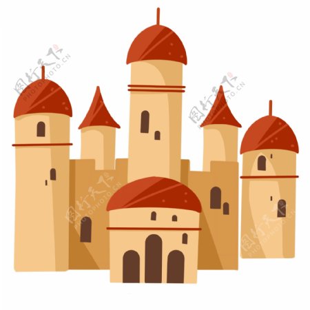 城堡建筑装饰插画