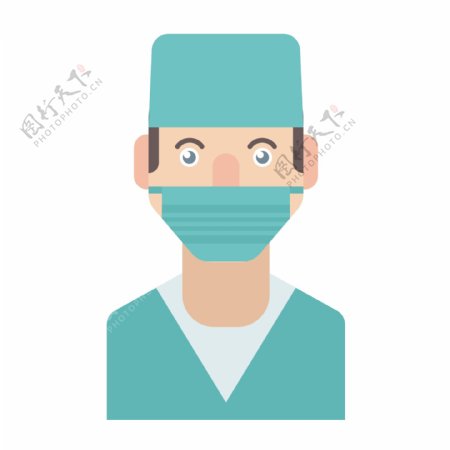 卡通戴口罩的手术医生矢量素材