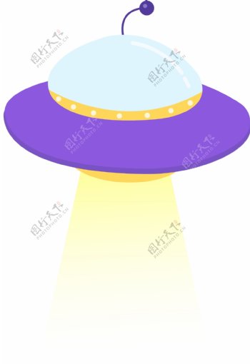 UFO不明飞行物卡通矢量手绘