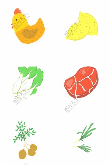 原创手绘蔬菜食物插画
