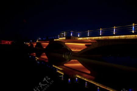 公园夜拍之小桥风景