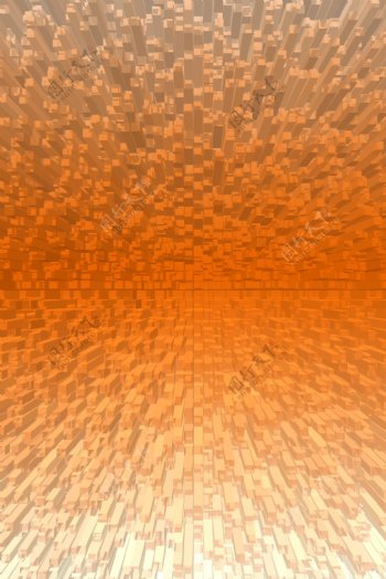 珊瑚橙抽象立体3D柱体背景