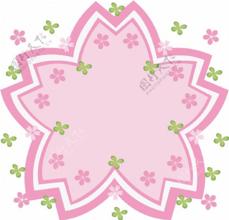 手绘小清新粉红色樱花边框免抠素材