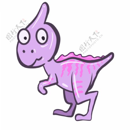 可爱紫色的腹栉龙插画