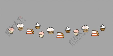 冰激凌蛋糕分割线插画