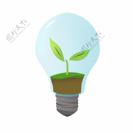 绿色灯泡节约用电环保PNG