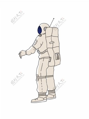 宇航员失重状态插画PNG图片
