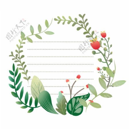 手绘植物花卉边框设计元素