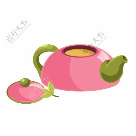 手绘茶具元素茶壶茶杯瓷器下午茶