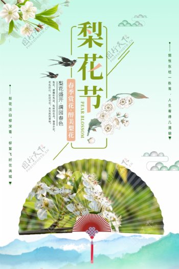 清新梨花节海报