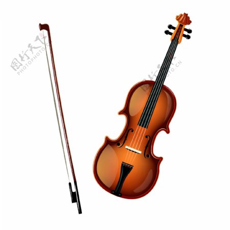 小提琴乐器矢量手绘元素