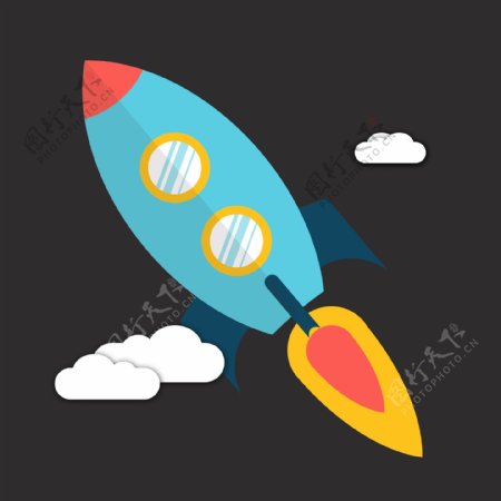 扁平化火箭logo图案icon图标