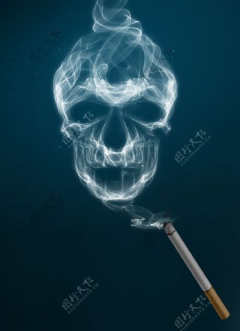 吸烟有害健康插画背景