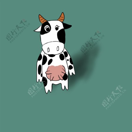 奶牛手绘卡通图像