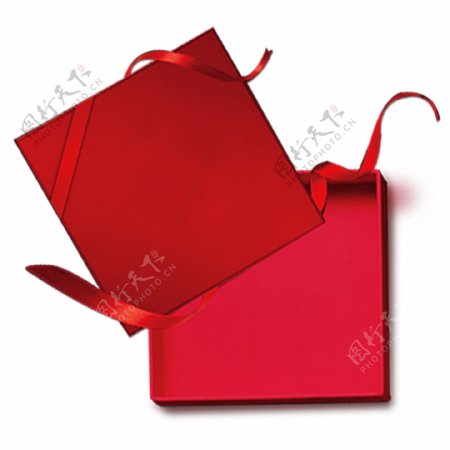 红色丝带礼物盒素材
