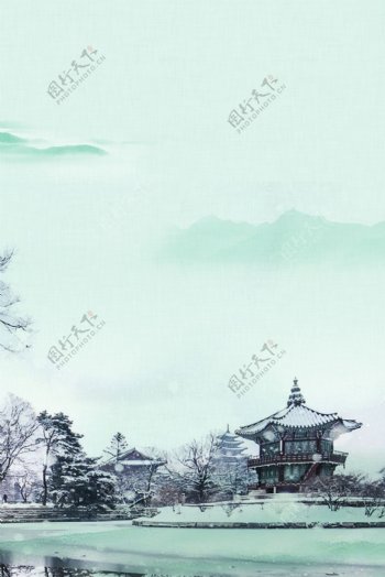 中国风传统建筑背景图片