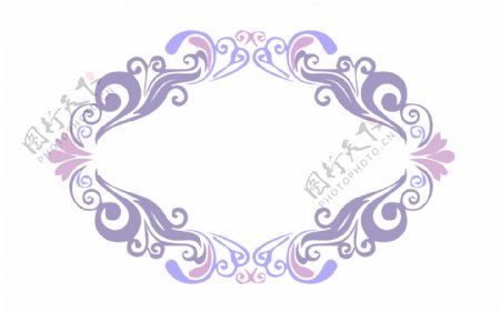 紫色欧式边框插图