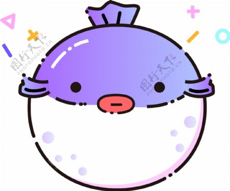 可爱紫色河豚