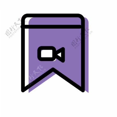 卡通紫色视频图标免扣图