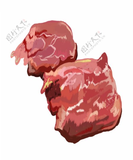 美味的羊肉烧烤插画