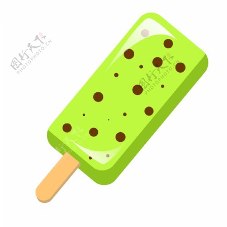 绿色夏季冰淇淋