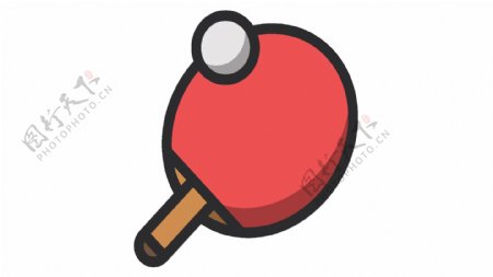 红色的乒乓球免抠图