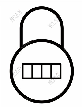 数字密码锁设计图标
