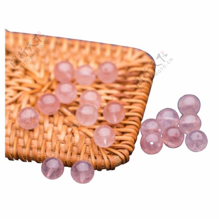 粉色玻璃手串珠珠