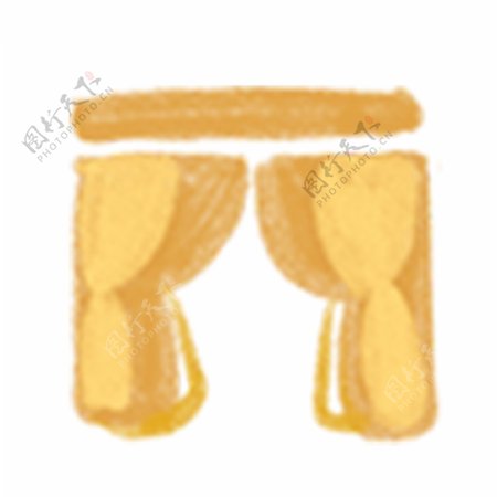 黄色窗帘ui图标