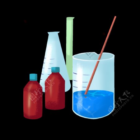 化学实验药品插画