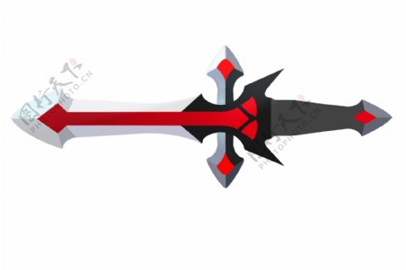 红色武器宝剑插画