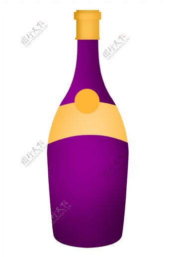 紫色高档红酒瓶插图