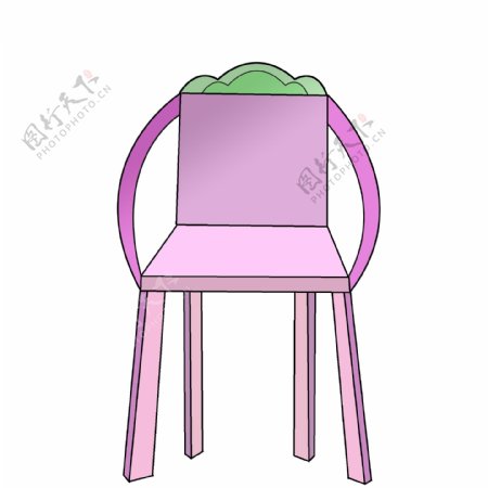 紫色绿叶椅子插画