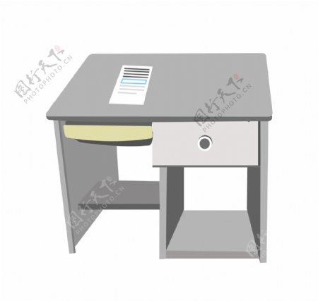 灰色的桌子装饰插画