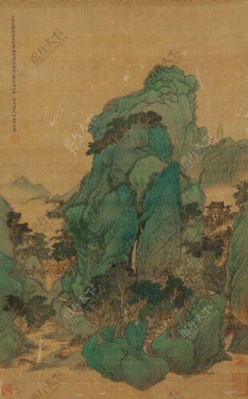清王翚青绿山水