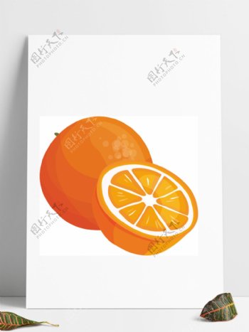 矢量水果绘画插画橘子柚子柠檬
