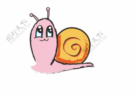 卡通矢量手绘蜗牛表情图