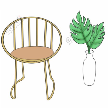 圆形木质椅子