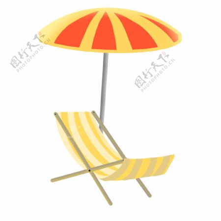 太阳伞红色红色躺椅