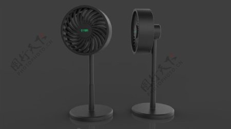 简洁高端黑色风扇外观设计3D模型stp