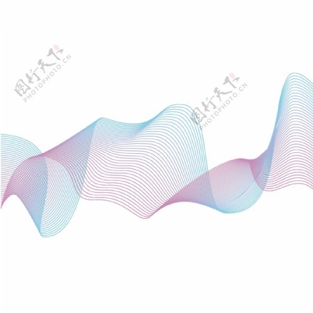 蓝紫色弯曲波浪线条