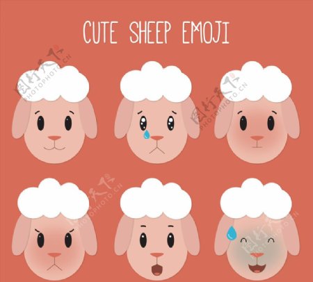 6款可爱绵羊头像表情