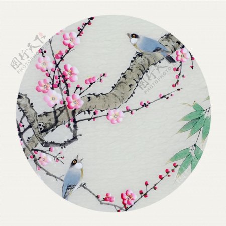 新中式花鸟国画三联装饰画